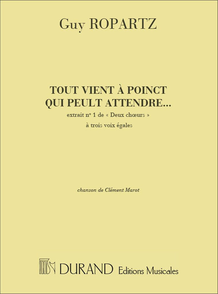 2 Choeurs N 1 Tout Vient A Point..3 Vx (Clement